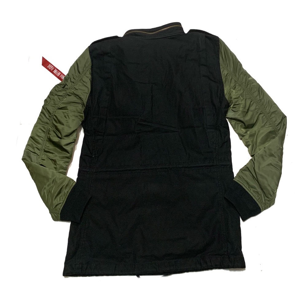S / Alpha Industries Black and Olive fusion field coat - Picture 6 of 6